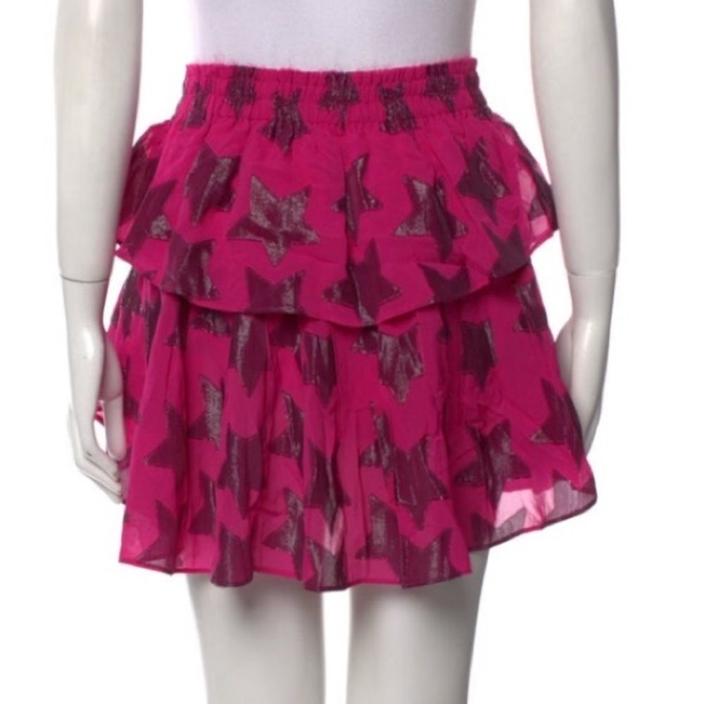 Pink LoveShackFancy Star Patterned Layered Skirt - image 3